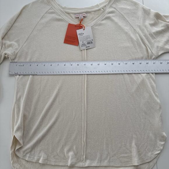 NWT Knox Rose Cream V-Neck Long Sleeve Top Scandi Chic Soft Girl Normcore Size M - Picture 9 of 11